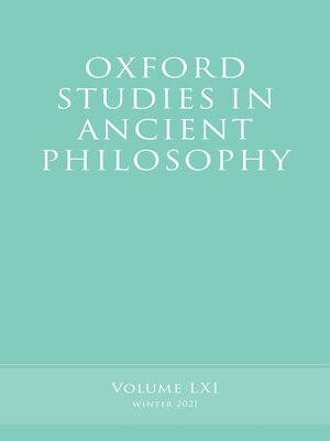 cover image of Oxford Studies in Ancient Philosophy, Volume 61